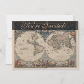 Antiek Wereldkaart: Historische Cartografie Kunst Kaart (Voorkant)