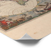 Antiek Wereldkaart: Historische Cartografie Kunst Poster (Hoek)