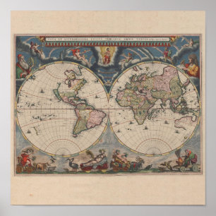 Antiek Wereldkaart: Historische Cartografie Kunst Poster
