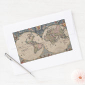 Antiek Wereldkaart: Historische Cartografie Kunst Rechthoekige Sticker (Envelop)