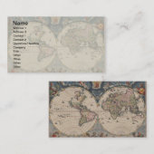 Antiek Wereldkaart: Historische Cartografie Kunst Visitekaartje (Voorkant / Achterkant)