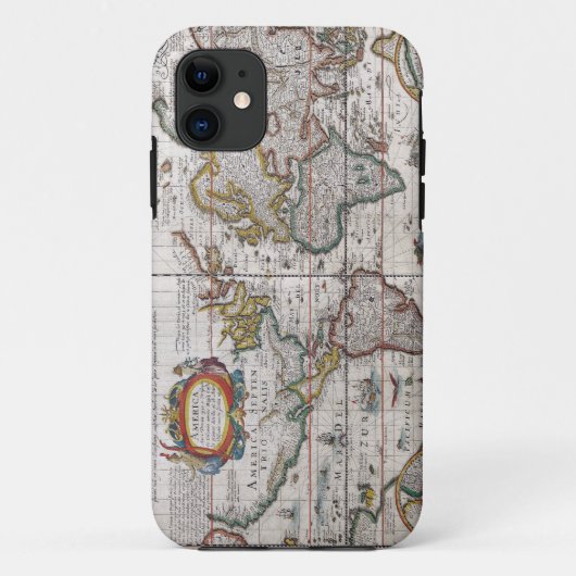 Antiek Wereldkaart iPhone case (Achterkant)