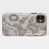 Antiek Wereldkaart iPhone case (Achterkant (horizontaal))