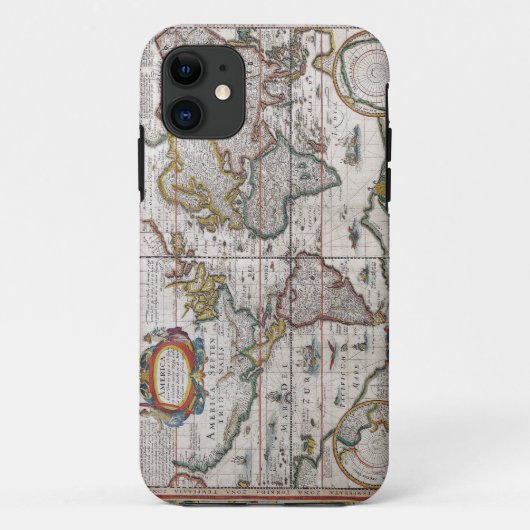 Antiek Wereldkaart iPhone case (Achterkant)