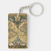 Antiek Wereldkaart J. Blaeu 1664 Sleutelhanger (achterkant)