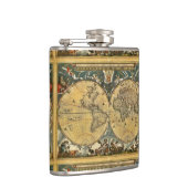 Antiek Wereldkaart - Joan Blaeu - 1664 Heupfles (Rechts)