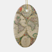 Antiek Wereldkaart Keramisch Ornament (Rechts)