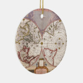 Antiek Wereldkaart Keramisch Ornament (Rechts)