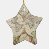 Antiek Wereldkaart Keramisch Ornament (Links)