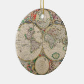 Antiek Wereldkaart Keramisch Ornament (Rechts)