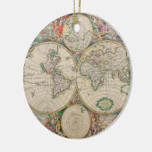 Antiek Wereldkaart Keramisch Ornament (Links)