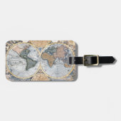 Antiek wereldkaart koel bagagelabel (Voorkant horizontaal)