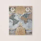 Antiek wereldkaart koel legpuzzel (Verticaal)