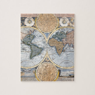 Antiek wereldkaart koel legpuzzel