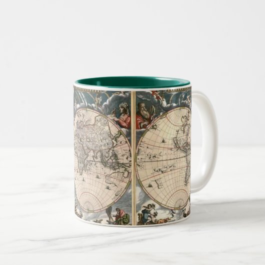 ANTIEK WERELDKAART Koffie Mok (Voorkant rechts)