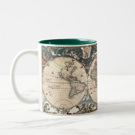 ANTIEK WERELDKAART Koffie Mok (Links)