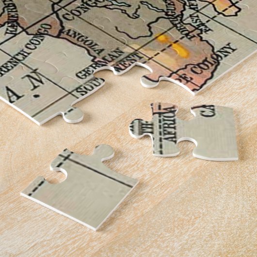 Antiek Wereldkaart Legpuzzel (Zijkant)