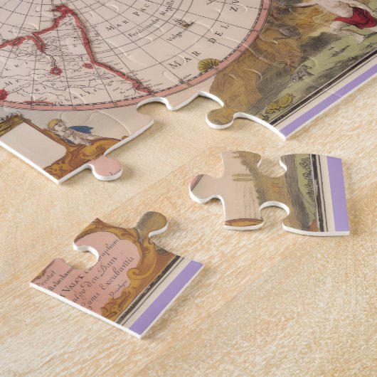 Antiek Wereldkaart Legpuzzel (Zijkant)