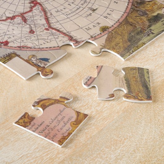 Antiek Wereldkaart Legpuzzel (Zijkant)