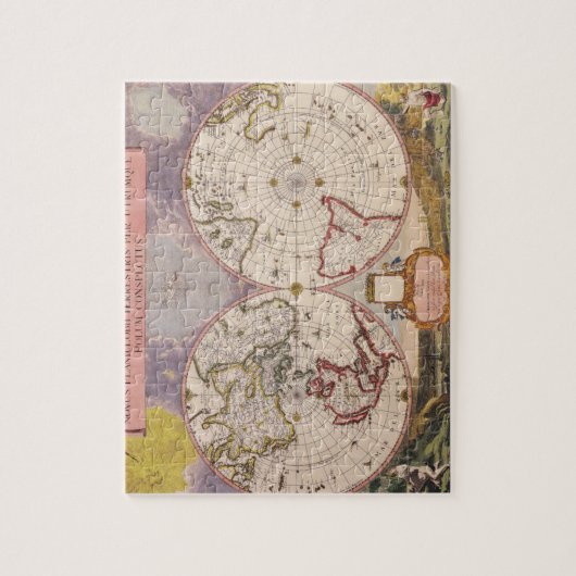 Antiek Wereldkaart Legpuzzel (Verticaal)