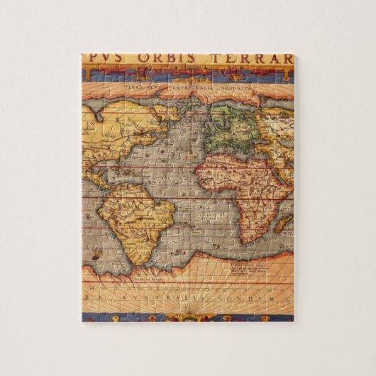 Antiek Wereldkaart Legpuzzel (Verticaal)
