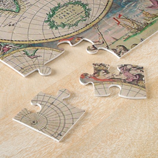 Antiek Wereldkaart Legpuzzel (Zijkant)