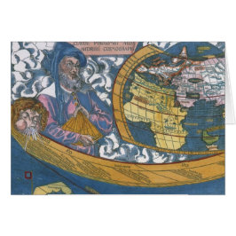 Antiek Wereldkaart met Claudius Ptolemy, 1507