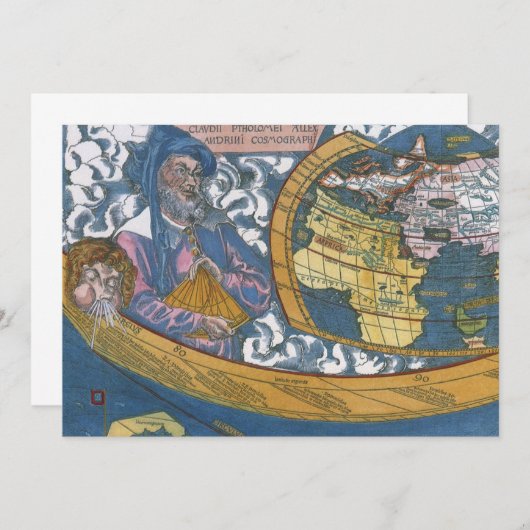 Antiek Wereldkaart met Claudius Ptolemy, 1507 (Voorkant / Achterkant)