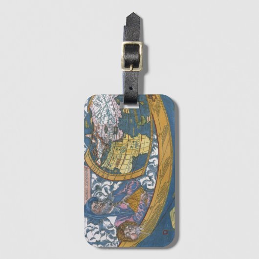 Antiek Wereldkaart met Claudius Ptolemy, 1507 Bagagelabel (Voorkant (verticaal))