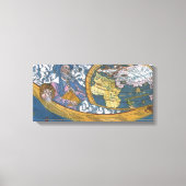 Antiek Wereldkaart met Claudius Ptolemy, 1507 Canvas Afdruk (Voorkant)
