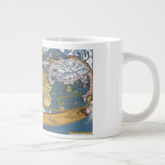 Antiek Wereldkaart met Claudius Ptolemy, 1507 Grote Koffiekop (Rechts)