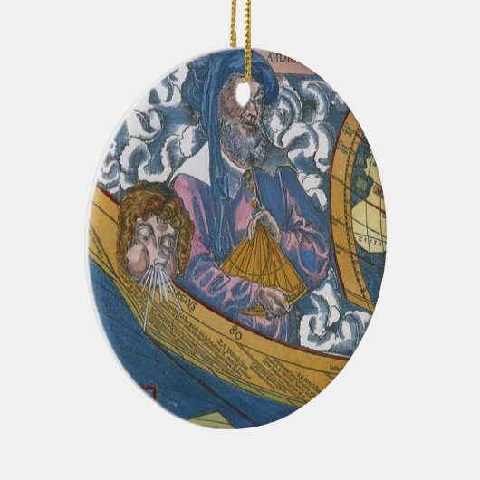 Antiek Wereldkaart met Claudius Ptolemy, 1507 Keramisch Ornament (Rechts)