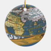 Antiek Wereldkaart met Claudius Ptolemy, 1507 Keramisch Ornament (Achterkant)