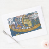 Antiek Wereldkaart met Claudius Ptolemy, 1507 Rechthoekige Sticker (Envelop)