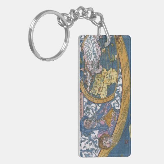 Antiek Wereldkaart met Claudius Ptolemy, 1507 Sleutelhanger (Voorkant Links)