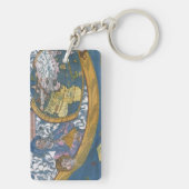 Antiek Wereldkaart met Claudius Ptolemy, 1507 Sleutelhanger (achterkant)