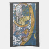 Antiek Wereldkaart met Claudius Ptolemy, 1507 Theedoek (Verticaal)