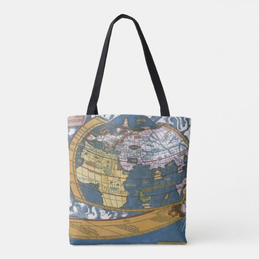 Antiek Wereldkaart met Claudius Ptolemy, 1507 Tote Bag (Achterkant)