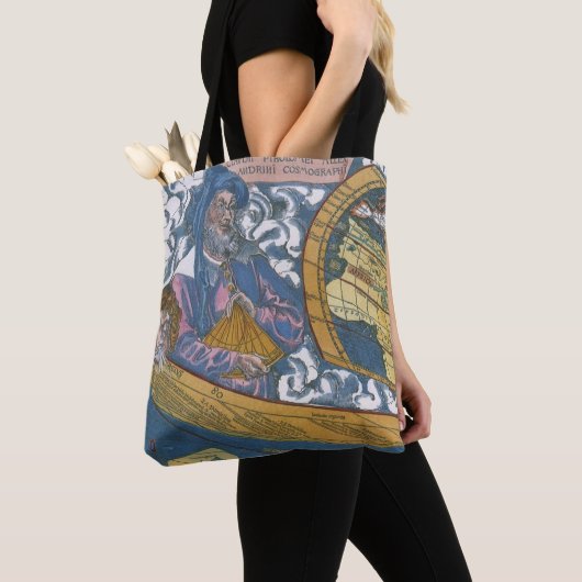 Antiek Wereldkaart met Claudius Ptolemy, 1507 Tote Bag (Dichtbij)