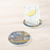 Antiek Wereldkaart met Claudius Ptolemy, 1507 Zandsteen Onderzetter (Zijkant)