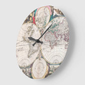 Antiek Wereldkaart met dubbel halfrond Grote Klok (Hoek)