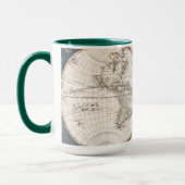 Antiek Wereldkaart met dubbel halfrond Mok (Links)