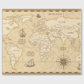 antiek wereldkaart met grenslanden cadeaupapier (Vlak)