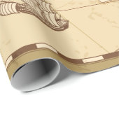 antiek wereldkaart met grenslanden cadeaupapier (Rol Hoek)