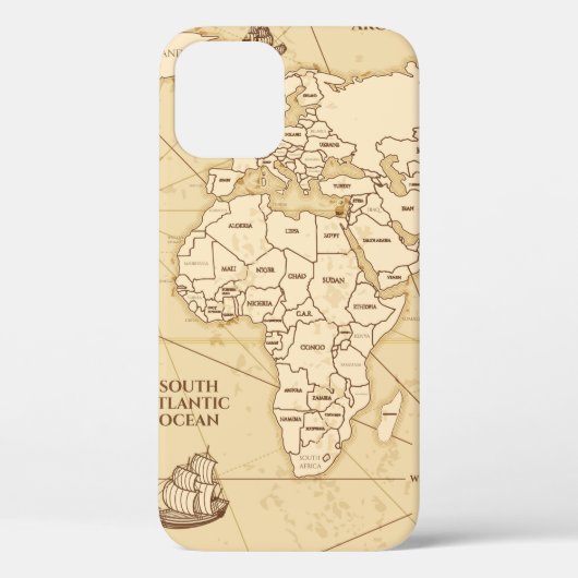 antiek wereldkaart met grenslanden Case-Mate iPhone case (Achterkant)