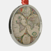 Antiek Wereldkaart Metalen Ornament (Rechts)