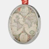 Antiek Wereldkaart Metalen Ornament (Links)