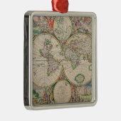 Antiek Wereldkaart Metalen Ornament (Rechts)