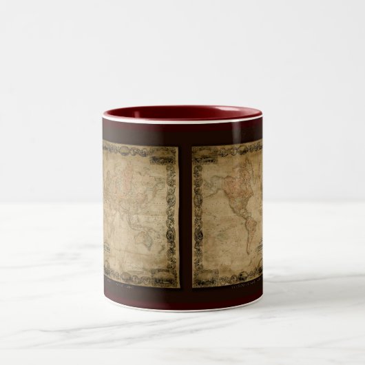 Antiek Wereldkaart Mok Serie (Center)