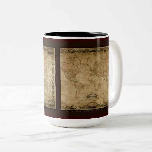 Antiek Wereldkaart Mok Serie (Voorkant rechts)
